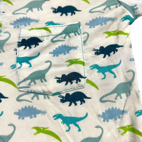 NEW Kickee Pants 12-18m Bamboo Dinosaur Dino Print Layered Polo Shirt - Picture 3 of 7